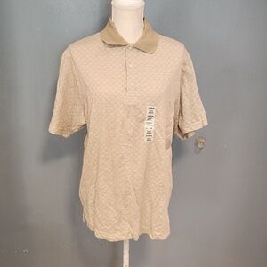 NWT John Henry Aztec desert Tan quarter button-down polo style cotton …